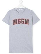 Msgm Kids Logo Print T-shirt - Grey