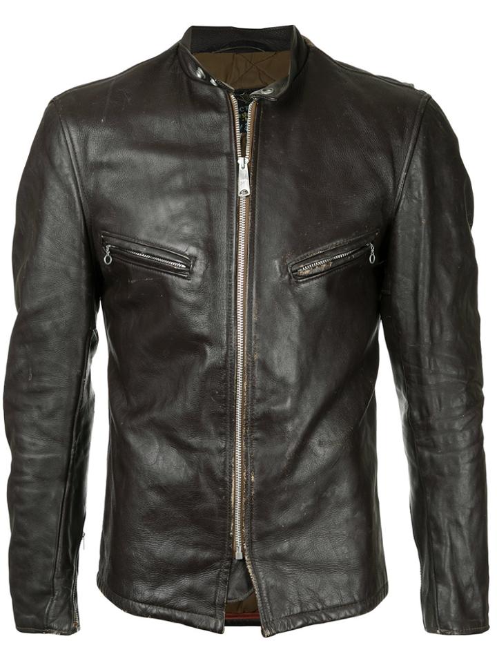Fake Alpha Vintage 1960s Schott Motorcycle Jacket - Brown
