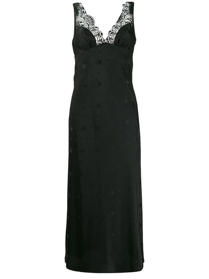 Mcq Alexander Mcqueen Long Sparrow Print Dress - Black