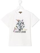 Roberto Cavalli Kids Printed T-shirt, Girl's, Size: 12 Yrs, White
