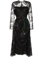 Prada Lace Embroidered Midi-dress - Black