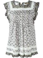 Fay Paisley Print Lace Detail Ruched Panel Sleeveless Blouse
