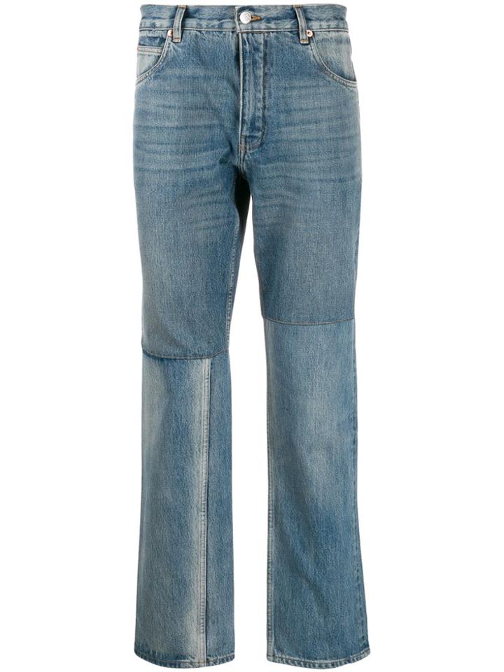Martine Rose Panelled Straight-leg Jeans - Blue