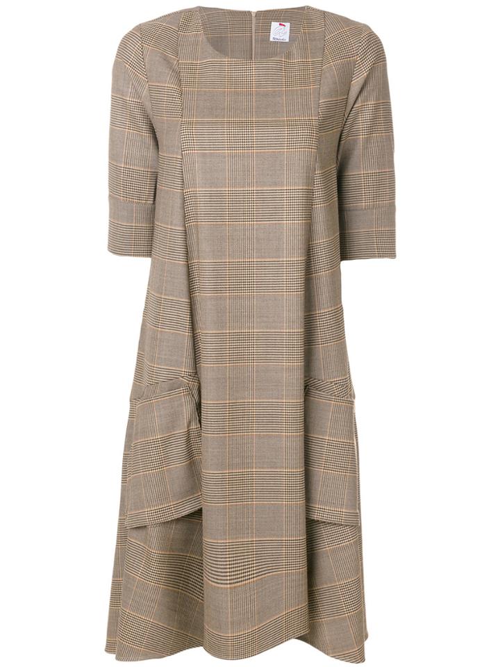 Ultràchic Flared Knitted Dress - Brown