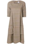 Ultràchic Flared Knitted Dress - Brown