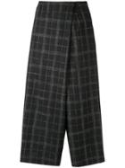 Lorena Antoniazzi Wrap-style Check Trousers - Black