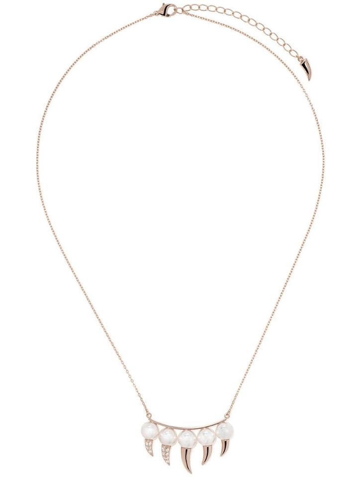 Tasaki 18kt Rose Gold Danger Fang Akoya Pearl And Diamond Necklace -