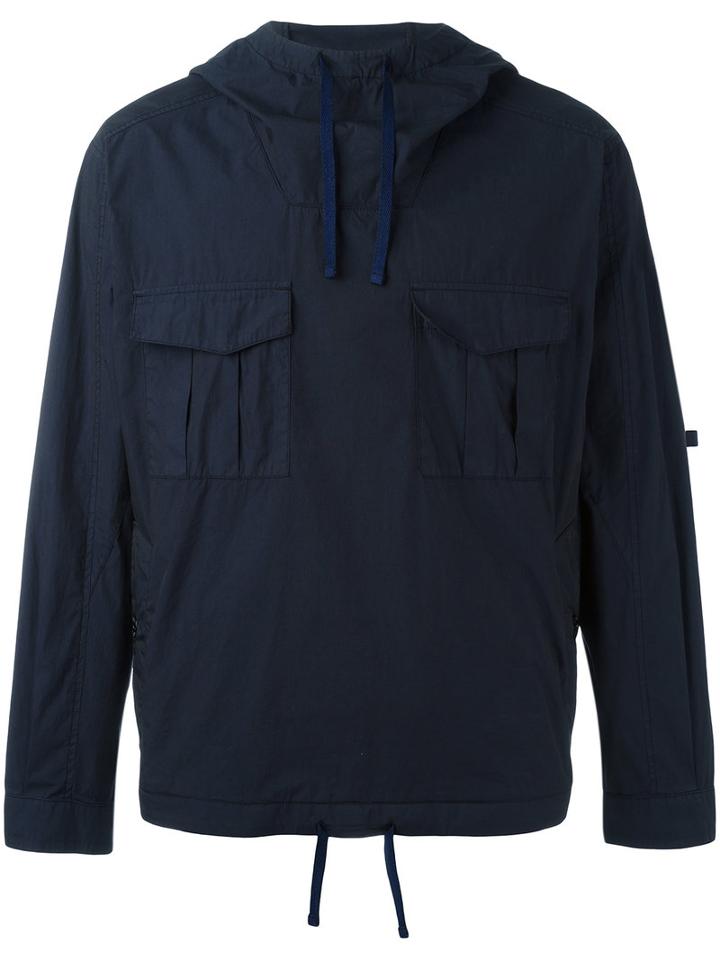 Stone Island Shadow Project - Cargo Pocket Hoodie - Men - Cotton/polyamide - M, Blue, Cotton/polyamide