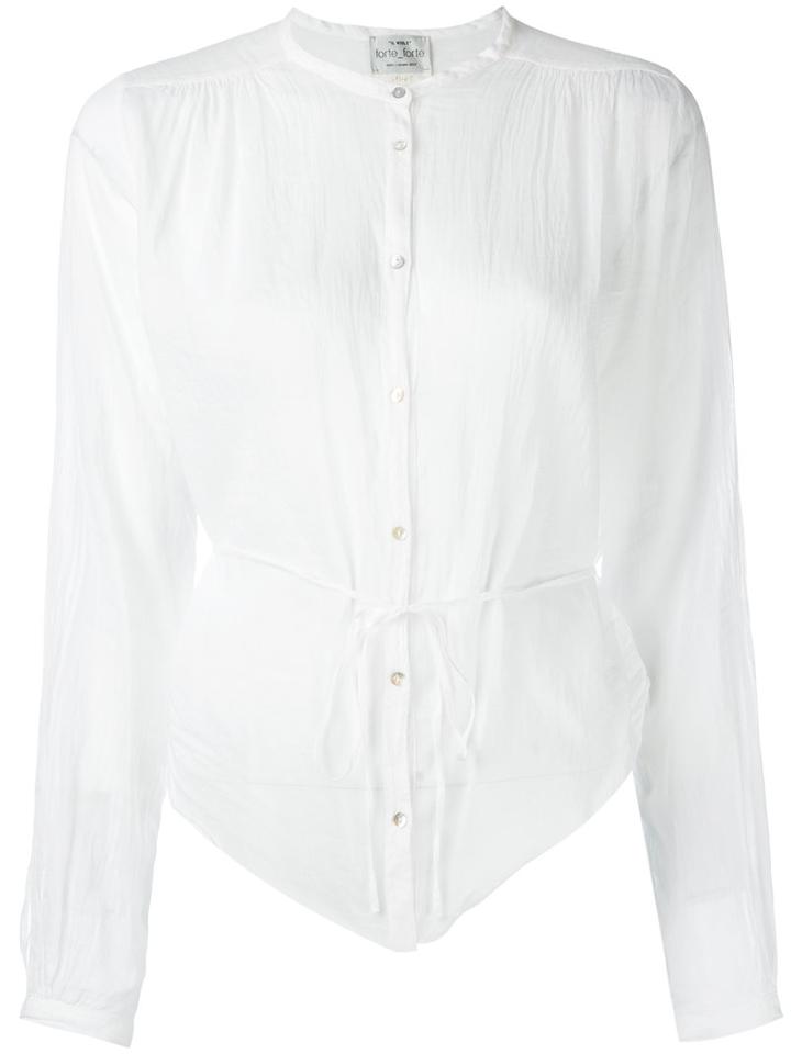 Forte Forte - Mandarin Neck Sheer Shirt - Women - Silk/cotton - I, White, Silk/cotton