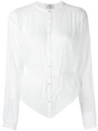 Forte Forte - Mandarin Neck Sheer Shirt - Women - Silk/cotton - I, White, Silk/cotton