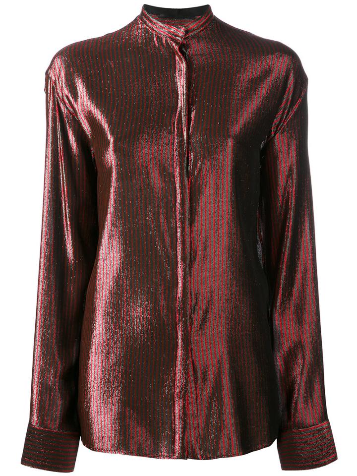 Haider Ackermann - Metallic Stripe Shirt - Women - Silk/cotton/nylon/wool - 36, Black, Silk/cotton/nylon/wool
