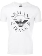 Armani Jeans Logo Print T-shirt, Men's, Size: Xxxl, White, Cotton