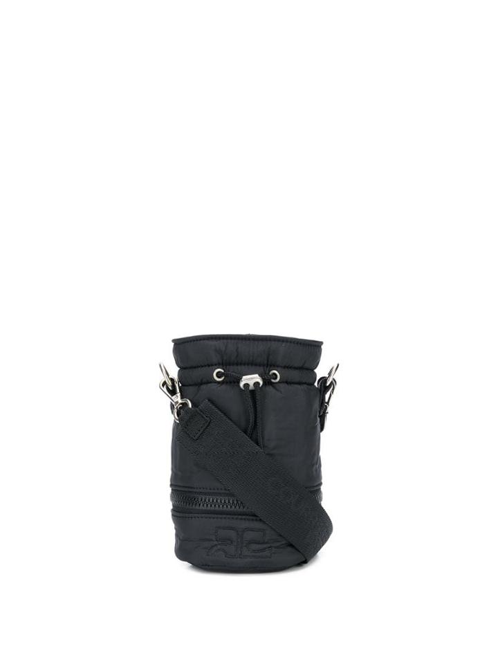 Courrèges Drawstring Bucket Bag - Black