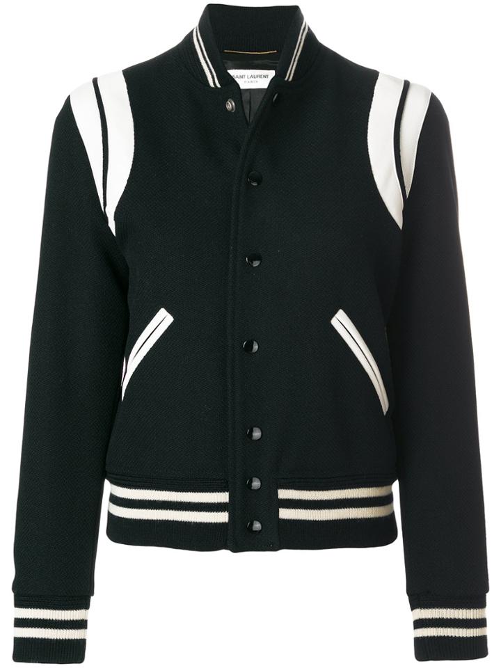 Saint Laurent Two-tone Teddy Jacket - Black