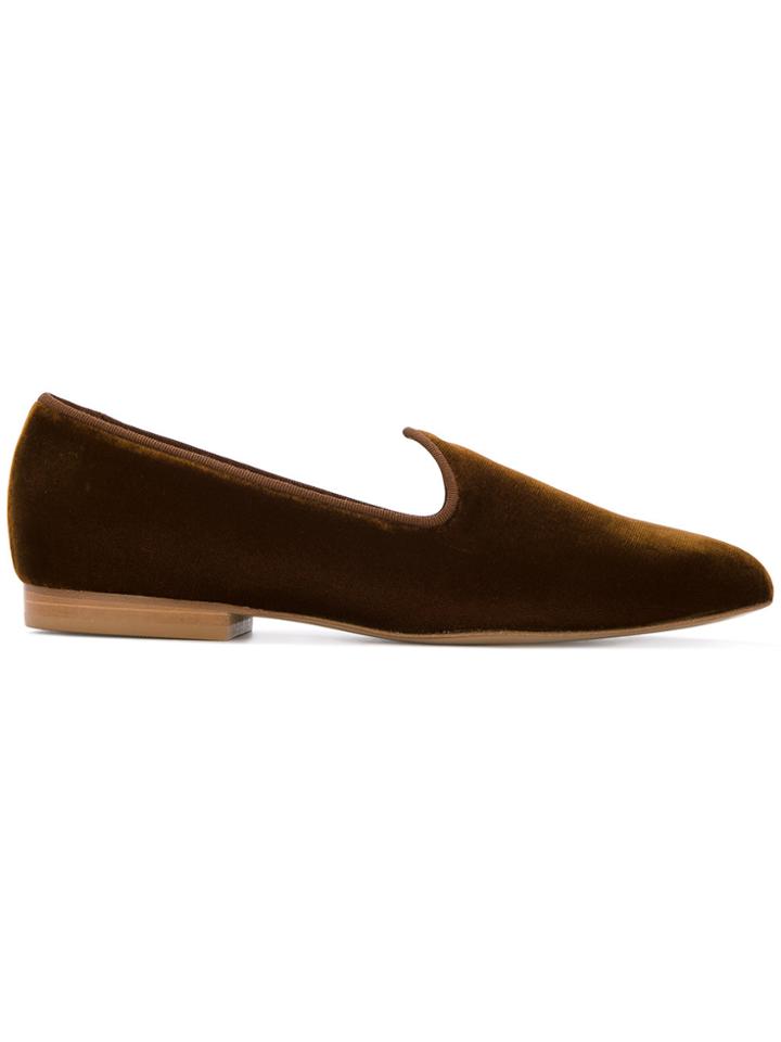 Le Monde Beryl Venetian Velvet Slippers - Brown