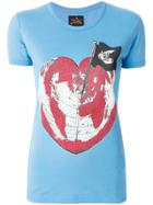 Vivienne Westwood Anglomania Heart World Print T-shirt - Blue