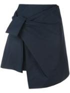Derek Lam 10 Crosby Wrap Mini Skirt With Knot - Blue