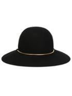 Lanvin Golden Chain Hat, Women's, Size: 56, Black, Cotton/rabbit Fur/viscose/metal (other)