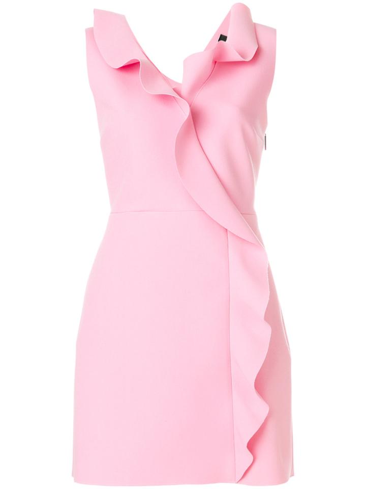 Msgm Sleeveless Ruffle Dress - Pink & Purple