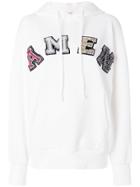Amen Embellished Logo Hoodie - White