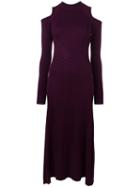 Loma Cut-out Knitted Midi Dress, Women's, Size: Large, Pink/purple, Wool