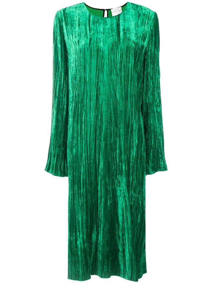 Forte Forte Crease Effect Velvet Dress - Green