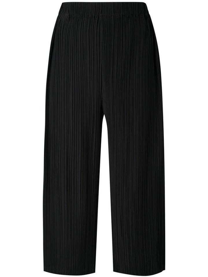 Jil Sander - Pleated Cropped Trousers - Women - Silk - 32, Black, Silk