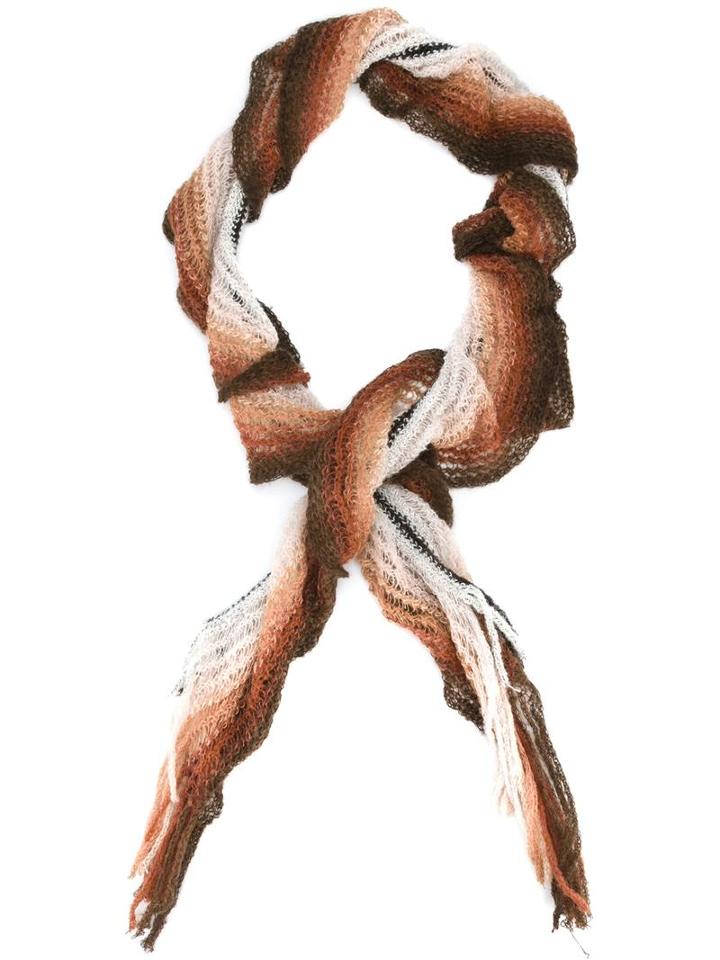 Missoni Tonal Knit Scarf, Women's, Brown, Acrylic/polyamide/mohair/spandex/elastane