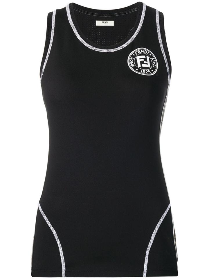Fendi Chest Logo Tank Top - Black