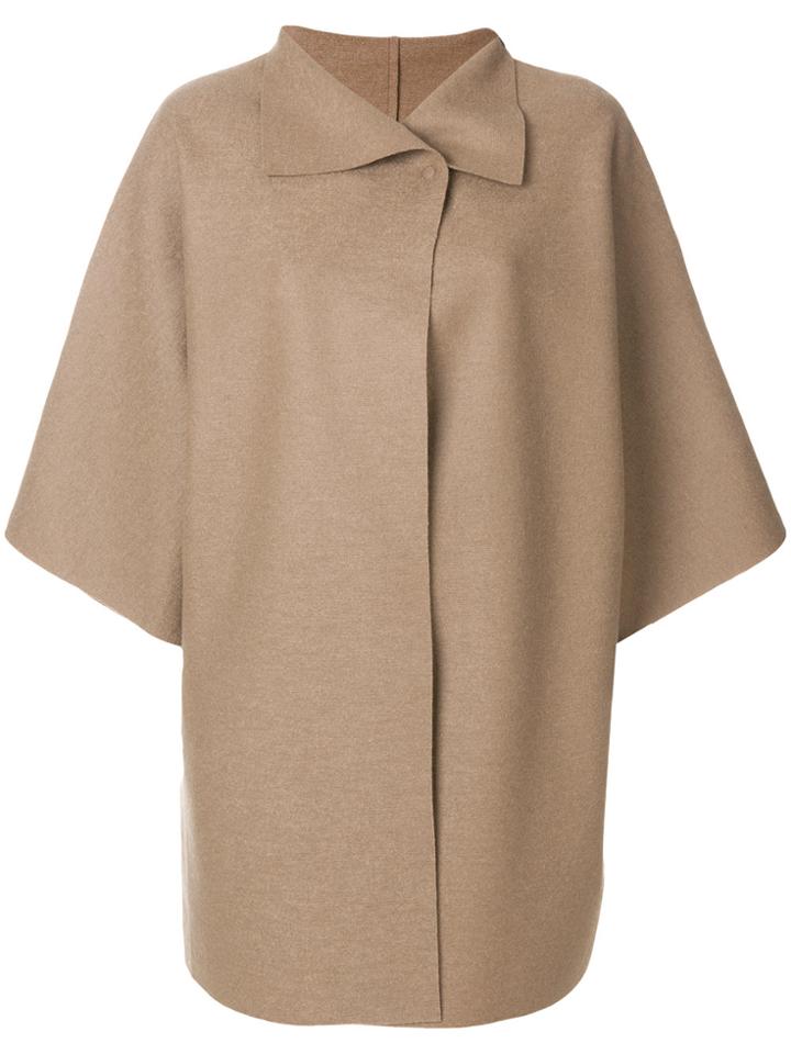 Harris Wharf London Oversized Cape Coat - Brown
