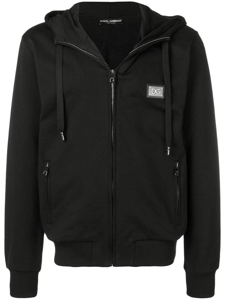 Dolce & Gabbana Logo Zipped Hoodie - Black