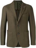 Tagliatore - Notched Lapel Blazer - Men - Cotton/cupro - 52, Green, Cotton/cupro
