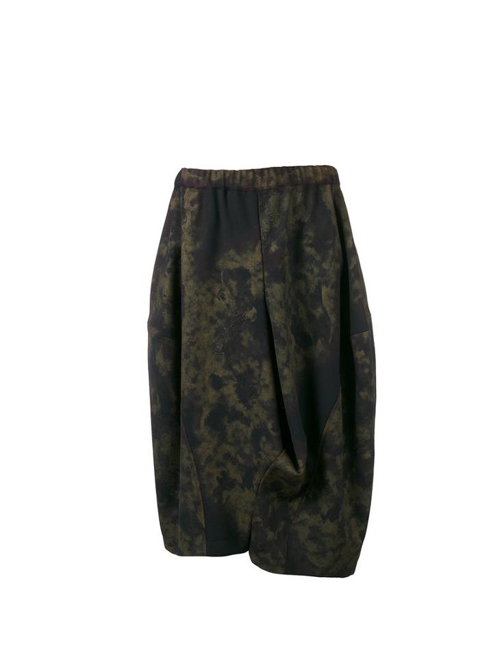 Comme Des Garçons - Printed Balloon Skirt - Women - Wool - S, Green, Wool