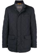 Canali Quilted Lightweight Jacket - Blue