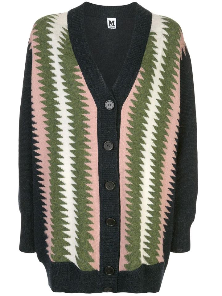 M Missoni Loose Fit Patterned Cardigan - Blue