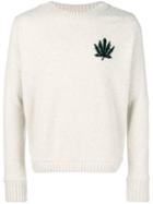 The Elder Statesman Leaf Knitted Sweater - Nude & Neutrals