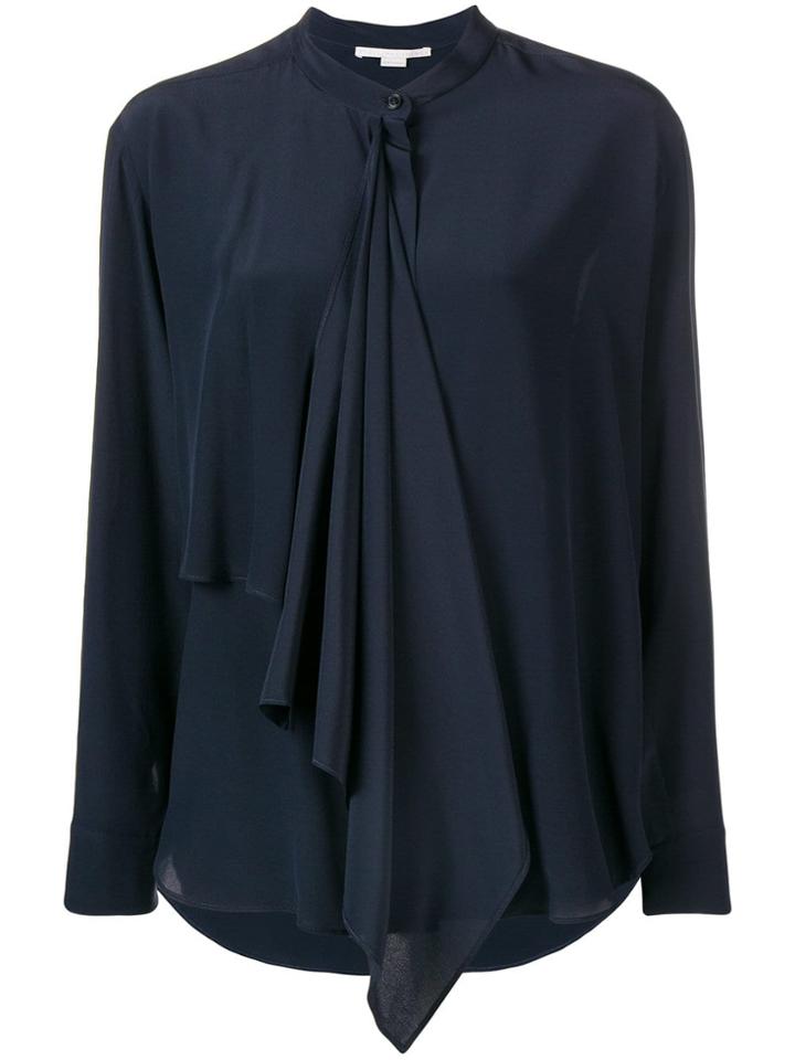 Stella Mccartney Draped Pussy Bow Blouse - Blue