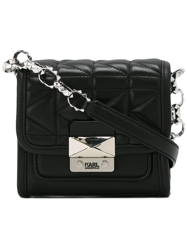 Karl Lagerfeld Quilted Cross-body Bag, Women's, Black, Leather/metal