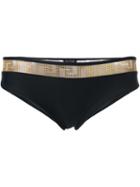 Versace Greca Bikini Bottom, Women's, Size: 5, Black, Polyamide/spandex/elastane