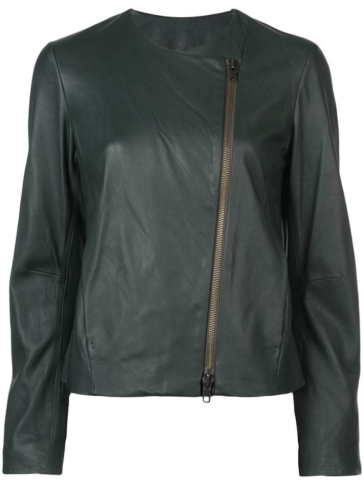 Vince Off-centre Zipped Jacket - Black