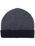 Eleventy - Ribbed Trim Beanie - Men - Virgin Wool - One Size, Grey, Virgin Wool