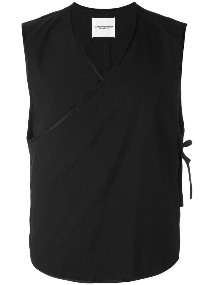 Takahiromiyashita The Soloist Cross Over Front Vest - Black