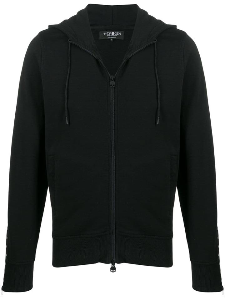 Hydrogen Logo Printed Hoodie - Black