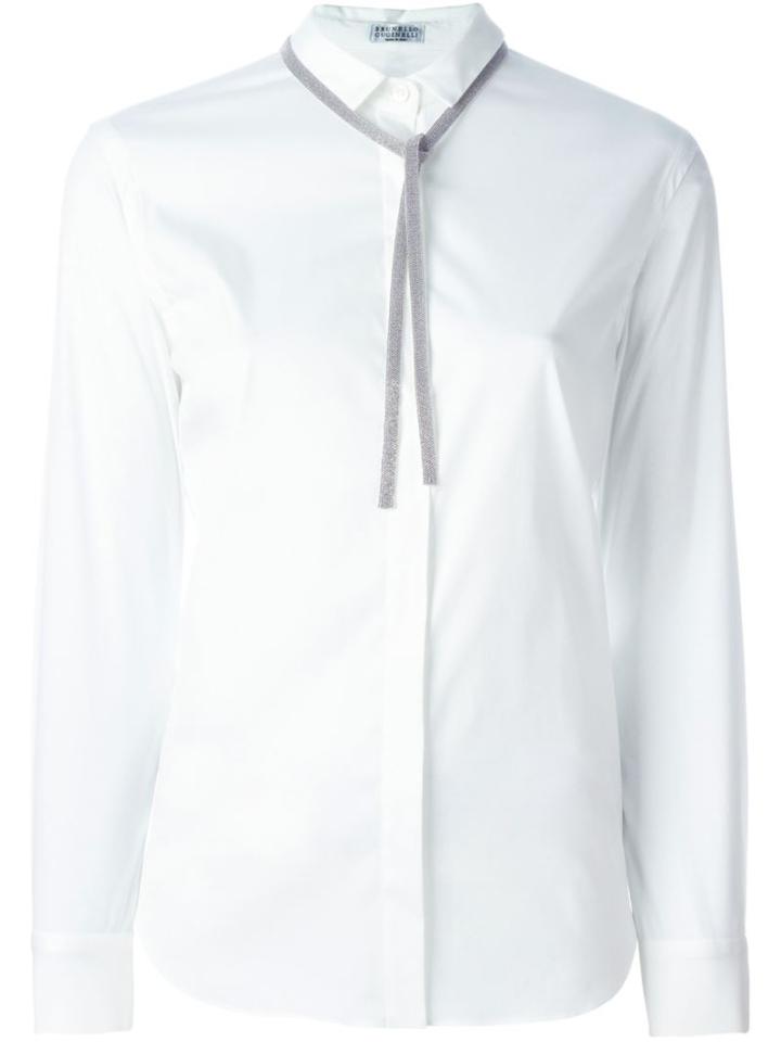 Brunello Cucinelli Beaded Tie Shirt