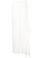 Krizia Pleated Flared Trousers - White