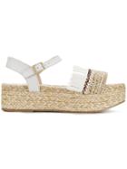 Paloma Barceló Fringed Platform Sandals - White