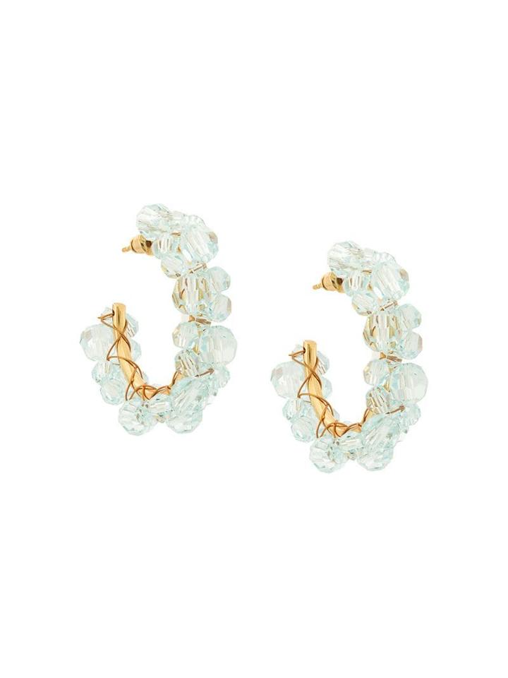 Simone Rocha Crystal Embellished Hoop Earring - Blue