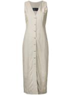 N Duo Waist-coat Style Dress, Women's, Size: 36, Brown, Linen/flax