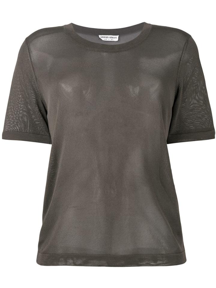 Giorgio Armani Pre-owned Crew Neck T-shirt - Brown