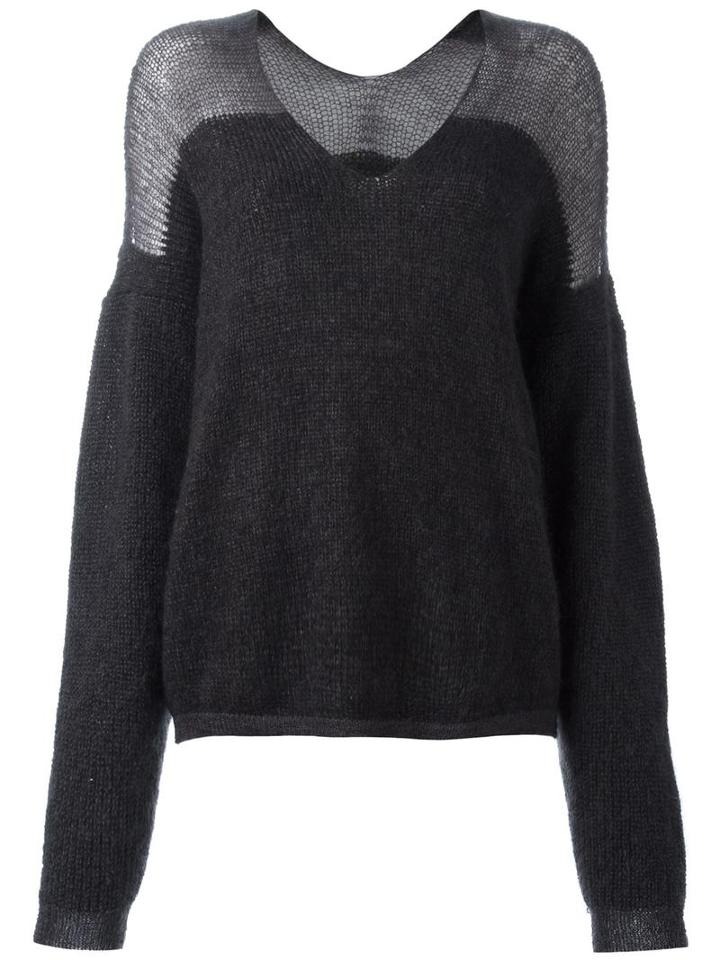 Ilaria Nistri V-neck Loose-fit Jumper, Women's, Size: Large, Grey, Virgin Wool/mohair/polyamide